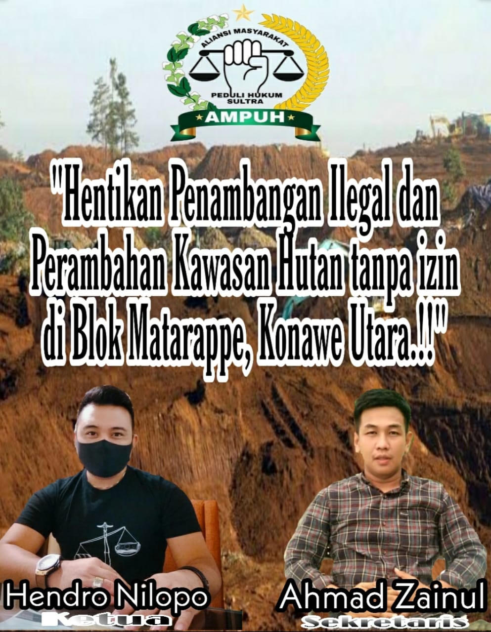 Demo Di Dinas ESDM Sultra, AMPUH Sultra Minta Kegiatan Pertambangan di Blok Matarappe Di Hentikan