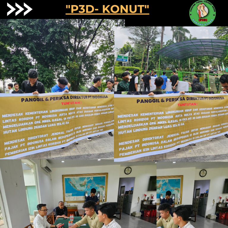 Bawa sejumlah Pelanggaran PT Indonusa P3D Konut Gelar Aksi Di Kementerian lingkungan Hidup Dan Kehutanan RI Serta Dirjen Pajak